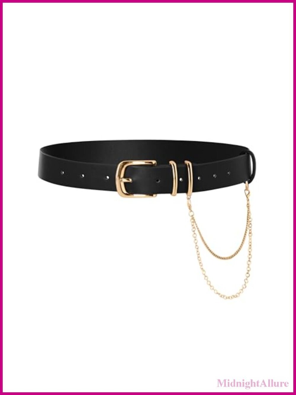 Faux Leather Renaissance Waist Belt with Detachable Chain